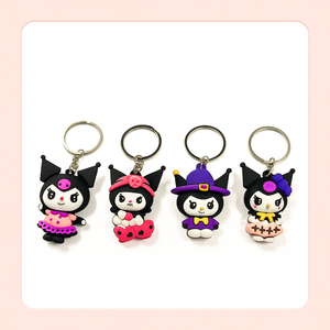 Kawaii Sanrio Keychain Kuromi Keyring Anime Doll Pvc Toys Women Pendant Backpack Car Key Chain Bag Accessories Kids Holiday Gift